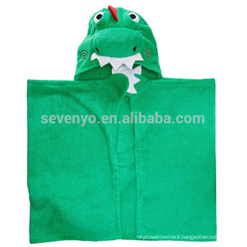 Visage de dinosaure mignon capuche bébé serviette, 100% coton de qualité Premium avec Extra Size 90 * 90cm, idéal, unisexe et utile cadeau